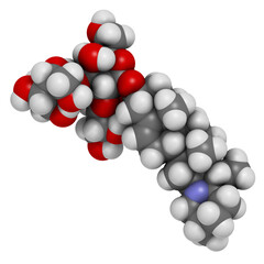 Solanine nightshade poison molecule. Present in potatoes, especially in the green parts.