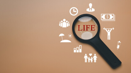 Human life consists of family, money, health, career, job, friends or social, knowledge, vacation,...
