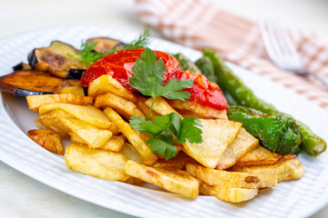 Turkish style mixed vegetable fried (Karisik Kizartma)
