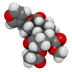 Salvinorin A entheogen molecule. Psychotropic molecule from Salvia divinorum.