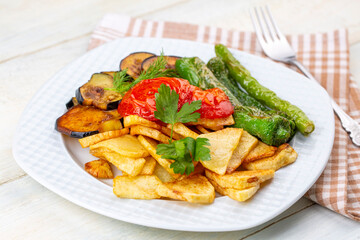 Turkish style mixed vegetable fried (Karisik Kizartma)