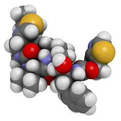 Ritonavir HIV drug (protease inhibitor class), chemical structure.