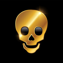 Golden Luxury Skull Vector Sign