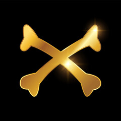 Golden Luxury Cross Bone Icon
