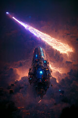 starships entering warp, generative ai