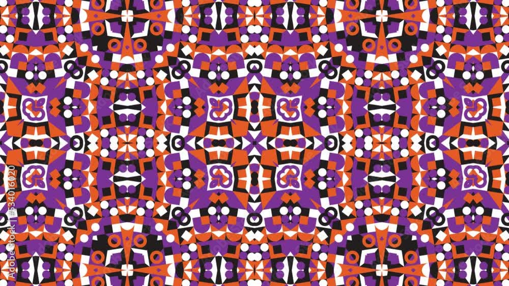 Poster multicolor shapes in retro geometric pattern. simple motion graphic seamless loop animation in vinta