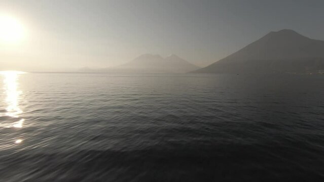 sunset over Lake Atitlan Guatemala, shot on DJI FPV dlog