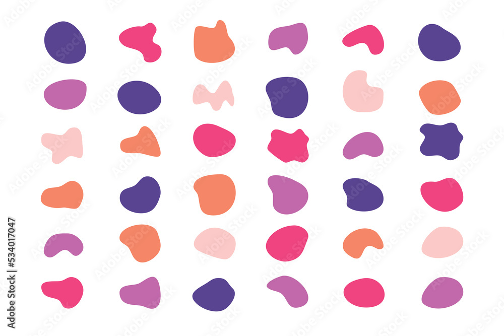 Poster abstract blotch shape. liquid shape elements. set modern elements. fluid dynamical colored banner.