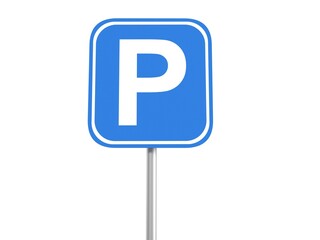 parking sign on blue background