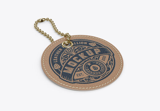 Leather Medallion with Rope Mockup