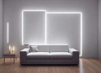 Sofa in a white room