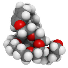 Nonoxynol-9 (N-9) molecule, chemical structure. N-9 is a surfactant molecule with spermicidal properties.