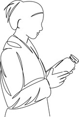 girl medical worker with medicine