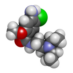Metoclopramide nausea and vomiting treatment drug, chemical structure.