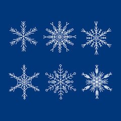 Fototapeta na wymiar Vector snowflakes icons set