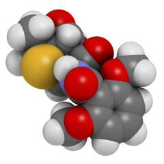 Meticillin antibiotic drug (beta-lactam class), chemical structure.
