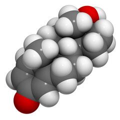 Methandrostenolone (metandienone) anabolic steroid drug, chemical structure.