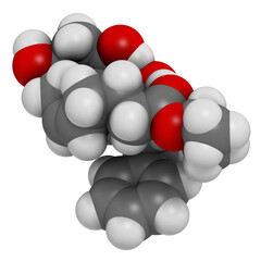 Latanaprost glaucoma drug, chemical structure.