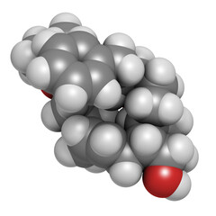 Latanaprost glaucoma drug, chemical structure.