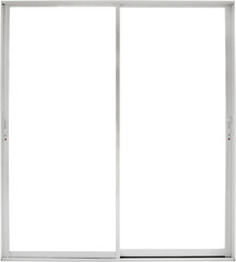 Real modern house door window frame isolated on white background