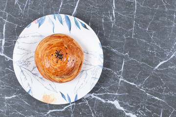Toothsome Azerbaijan national pastry cookie , on the marble background