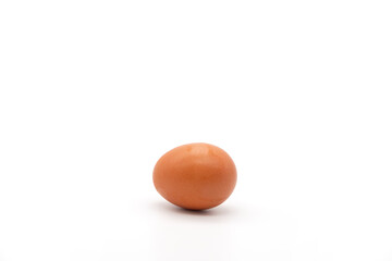 raw farm chicken egg on white background