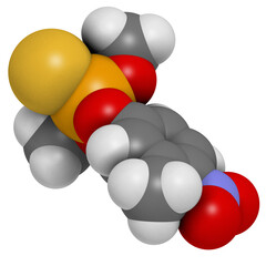 Fenitrothion phosphorothioate insecticide molecule.