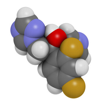Fluconazole antifungal drug (triazole class), chemical structure.