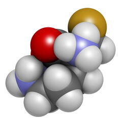 Eflornithine drug molecule. Used to treat facial hirsutism (excessive hair growth) and African trypanosomiasis (sleeping sickness).