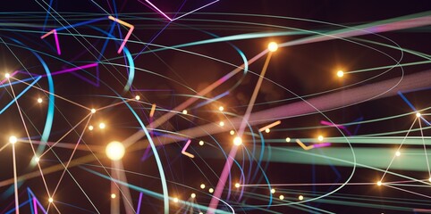 Digital technology background. Network connection dots and lines.