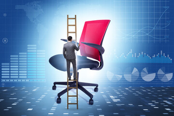 Businessman in the career concept climbing chair