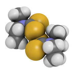 Disulfiram alcoholism treatment drug, chemical structure.