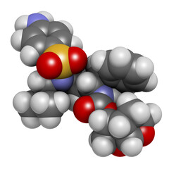 Darunavir HIV drug (protease inhibitor class), chemical structure.
