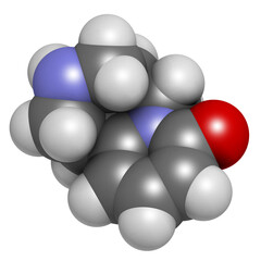 Cytisine (baptitoxine, sophorine) smoking cessation drug, chemical structure.