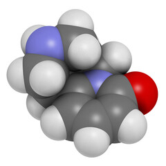 Cytisine (baptitoxine, sophorine) smoking cessation drug, chemical structure.