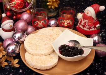 Reiswaffeln mit Marmelade