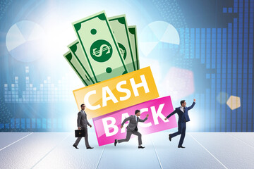 Businessman in the cash back concept