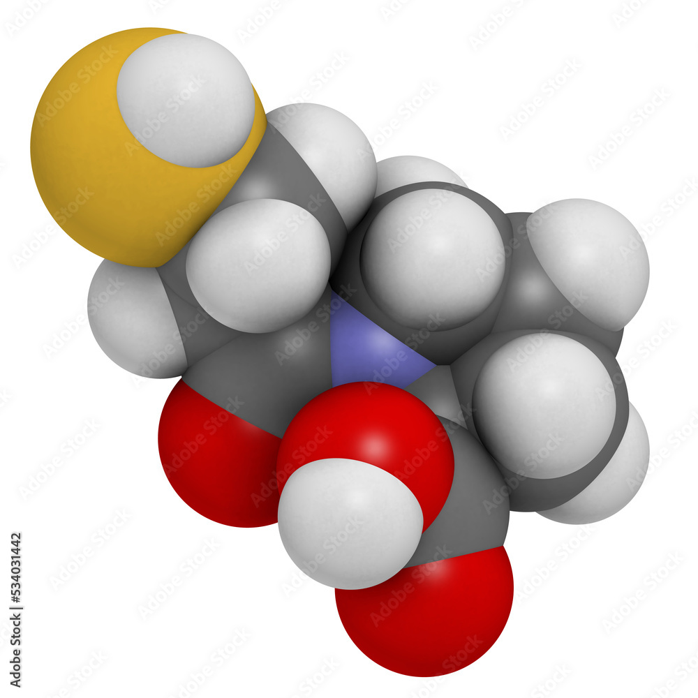 Poster Captopril high blood pressure (hypertension) drug.