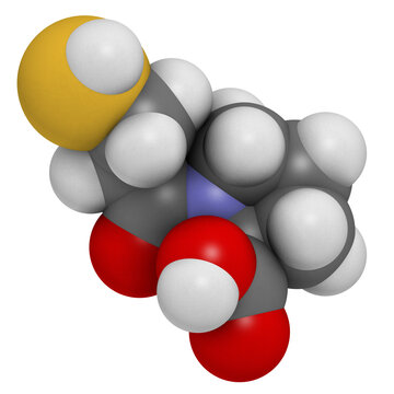 Captopril high blood pressure (hypertension) drug.