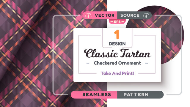 Halloween Tartan seamless pattern, merry christmas texture, checkered scottish fabric