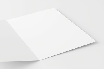 A4 A5 Folded Invitation Card With Envelope 3D Rendering White Blank Mockup