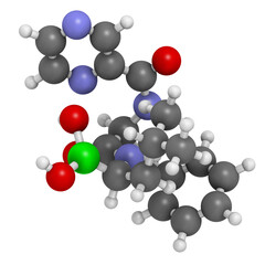 Bortezomib cancer drug (proteasome inhibitor), chemical structure.