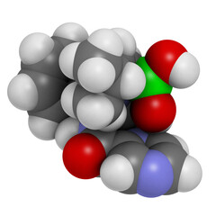 Bortezomib cancer drug (proteasome inhibitor), chemical structure.