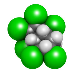 Chlordane banned pesticide molecule. Highly toxic and carcinogenic insecticide.