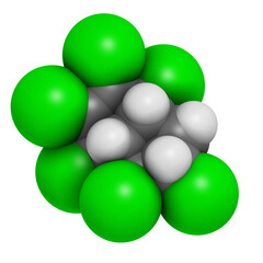 Chlordane banned pesticide molecule. Highly toxic and carcinogenic insecticide.