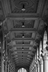striking architectural details of the ceiling of one of the arcades of Milan