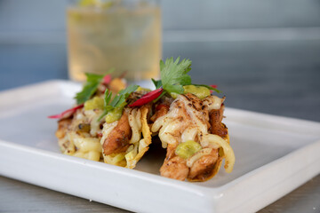 Typical colombian food, chicken taquitos entrees