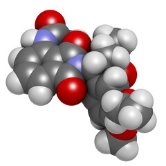 Apremilast investigational psoriasis drug, chemical structure.