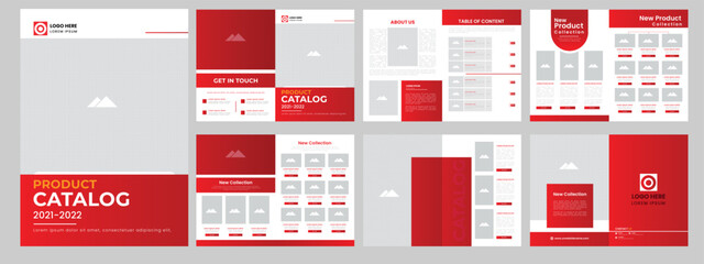 Product Catalogue or Catalog red color template Design