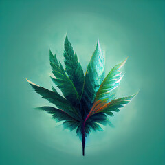 Cannabis leaves artistic background. Digital illustration
